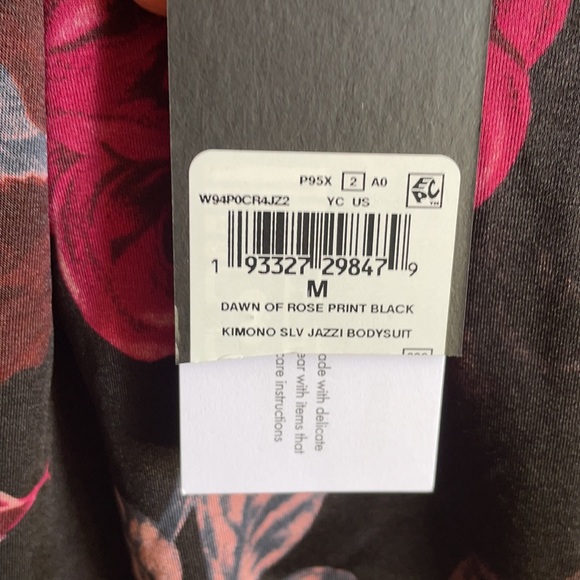 NWT (M) kimono bodysuit with Tiger silver horse shoe ruchedbust fitted Dawn rose - Picture 4 of 12